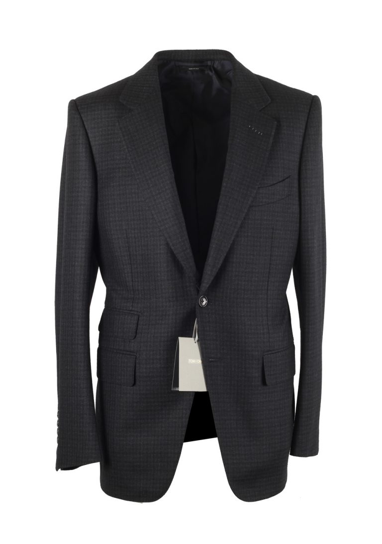 TOM FORD Buckley Blue Checked Suit Size 48 / 38R U.S. Wool Cashmere - thumbnail | Costume Limité