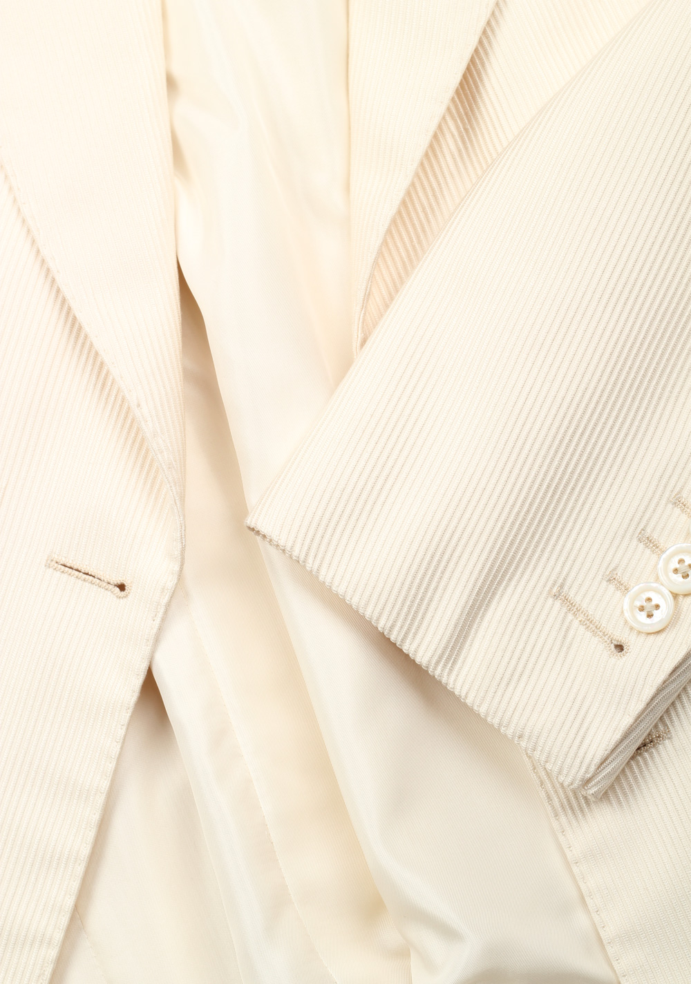 TOM FORD Shelton Double Breasted Off White Sport Coat Size 46 / 36R U.S. In Silk | Costume Limité