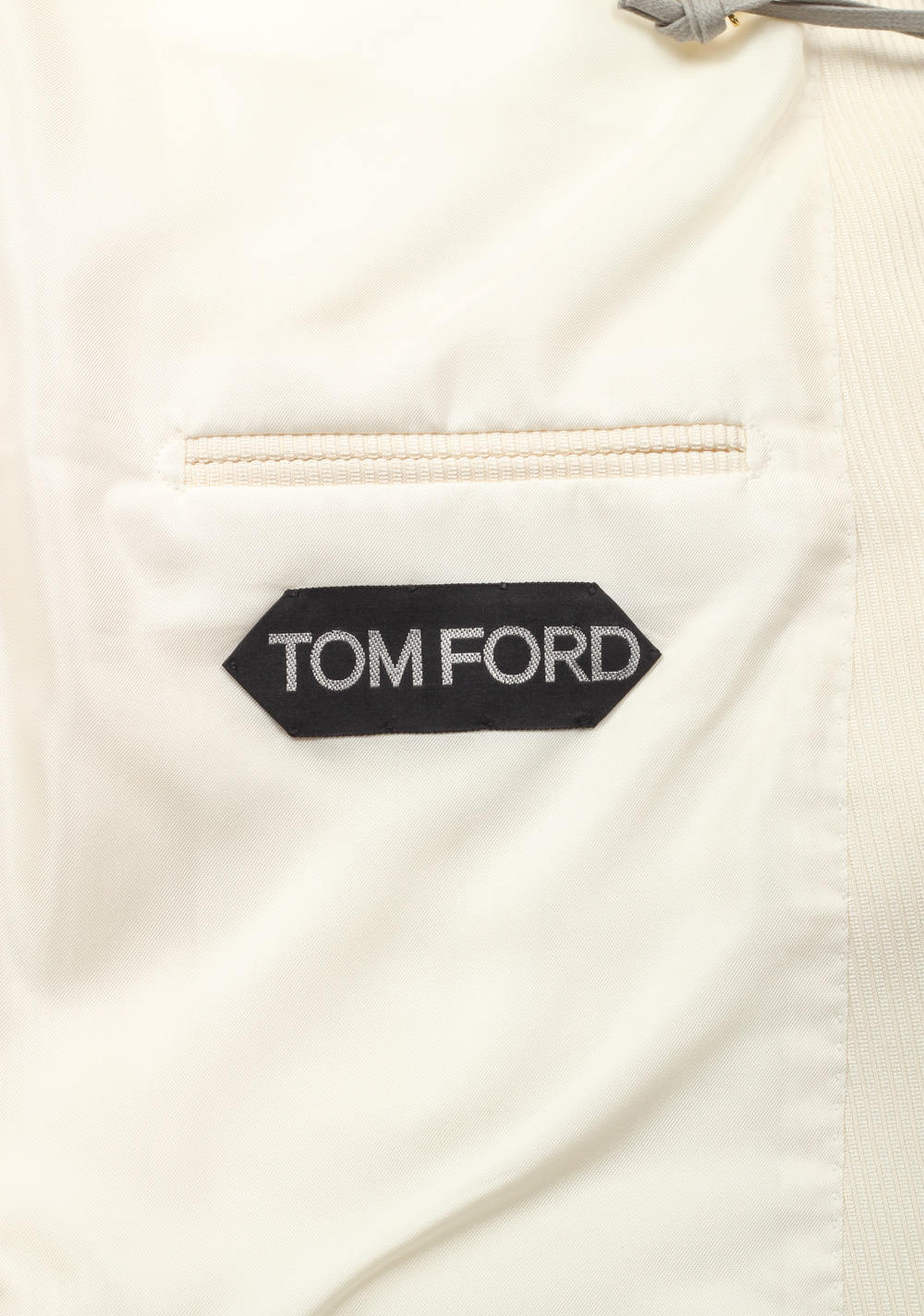 TOM FORD Shelton Double Breasted Off White Sport Coat Size 46 / 36R U.S. In Silk | Costume Limité