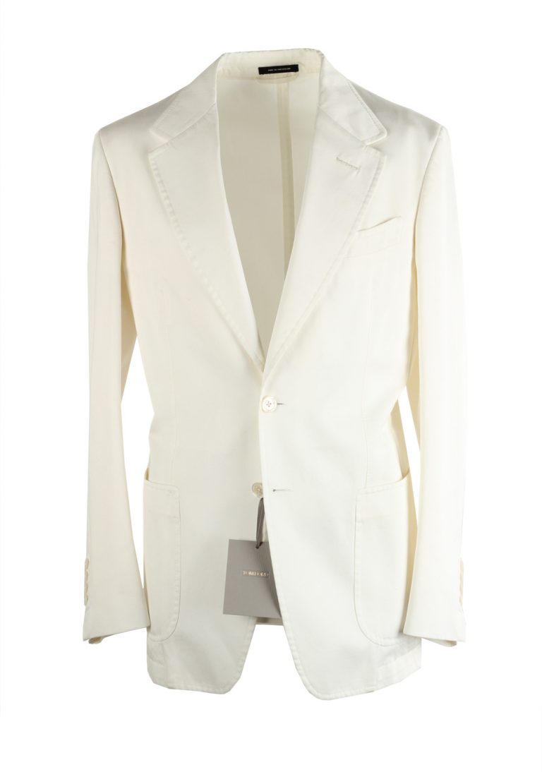 TOM FORD Shelton Off White Sport Coat Size 46 / 36R U.S. In Cotton - thumbnail | Costume Limité