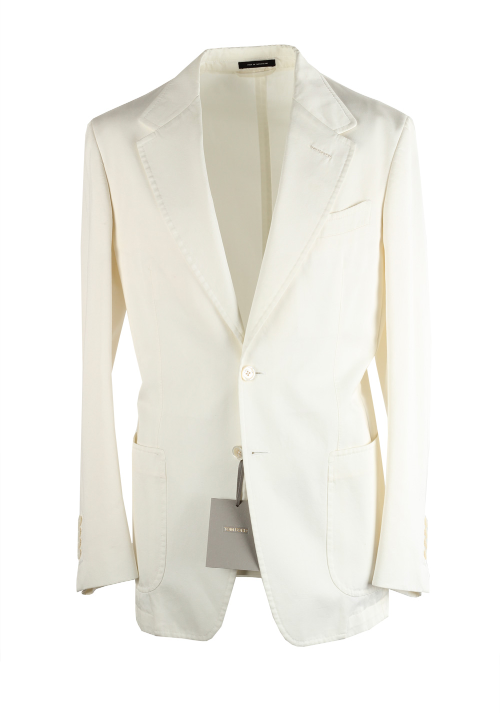 TOM FORD Shelton Off White Sport Coat Size 46 / 36R U.S. In Cotton | Costume Limité