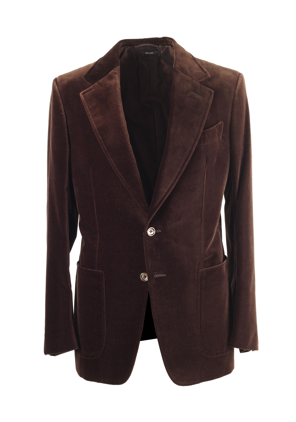 TOM FORD Shelton Brown Velvet Sport Coat Size 46 / 36R In Cotton | Costume Limité