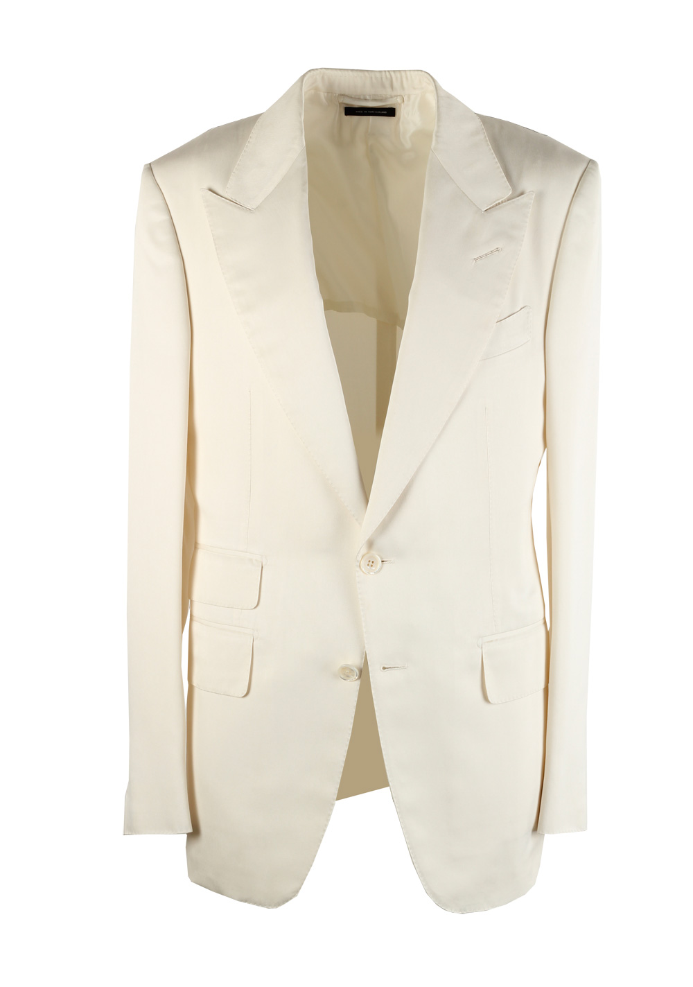 TOM FORD Shelton Off White Sport Coat Size 48 / 38R U.S. In Silk | Costume Limité