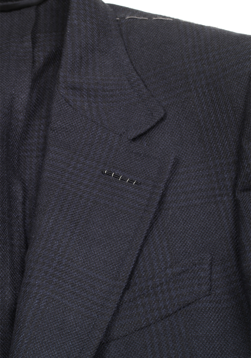 TOM FORD Shelton Blue Checked Sport Coat Size 48L / 38L U.S. Silk Cashmere | Costume Limité