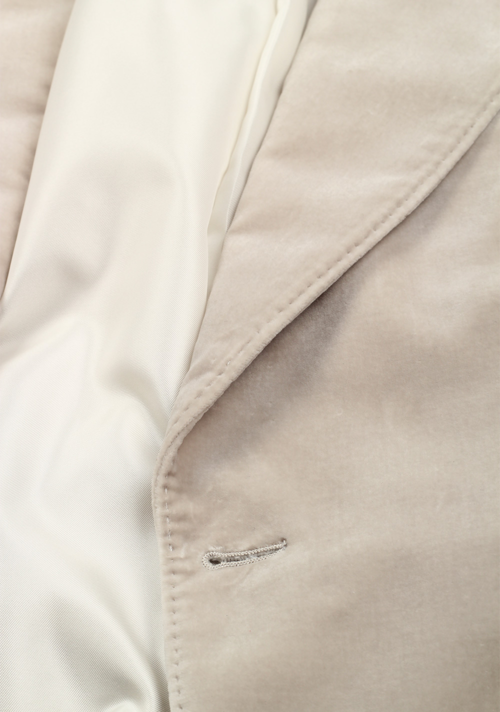 TOM FORD Shelton Velvet Beige Sport Coat Size 50 / 40R U.S. Cotton | Costume Limité