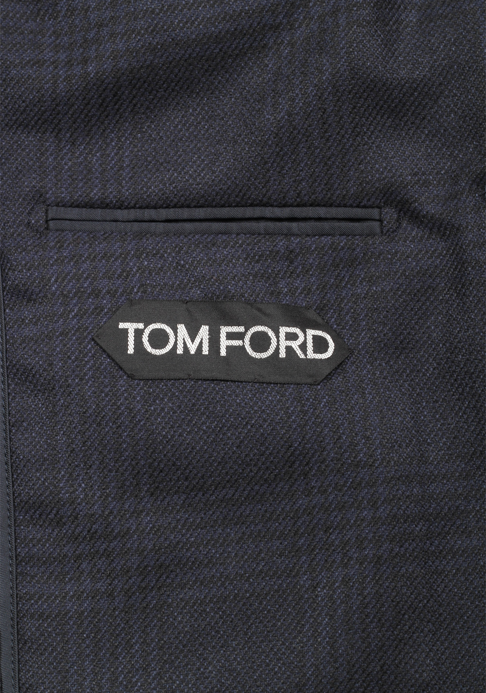 TOM FORD Shelton Checked Blue Sport Coat Size 48 / 38R U.S. In Silk Cashmere | Costume Limité