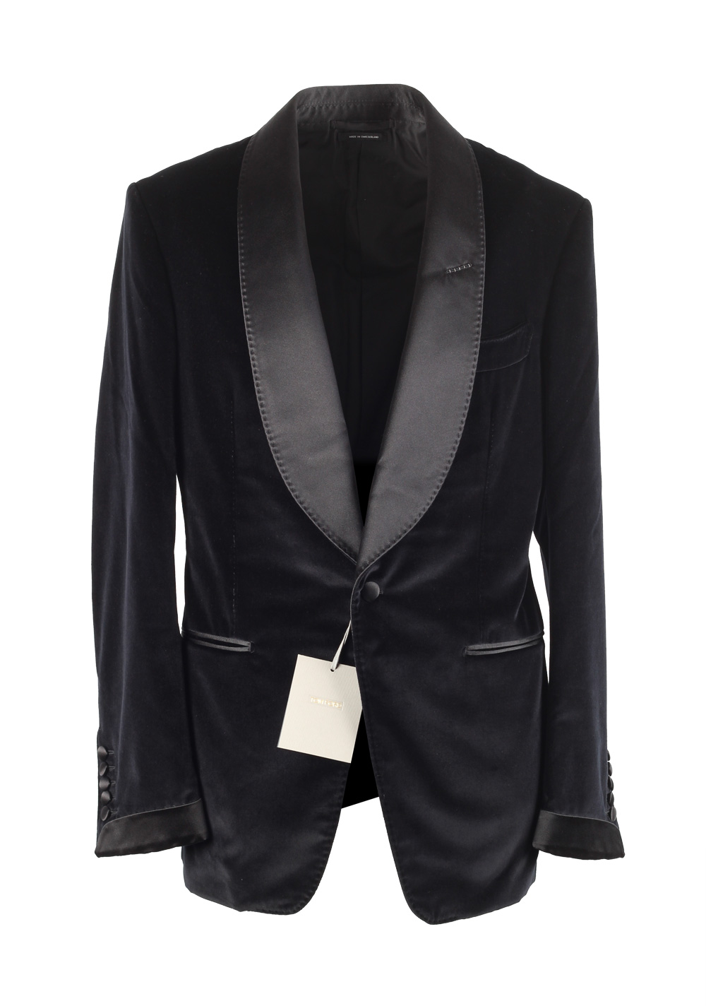 TOM FORD Shelton Black Velvet Tuxedo Dinner Jacket Size 48 / 38R U.S. | Costume Limité