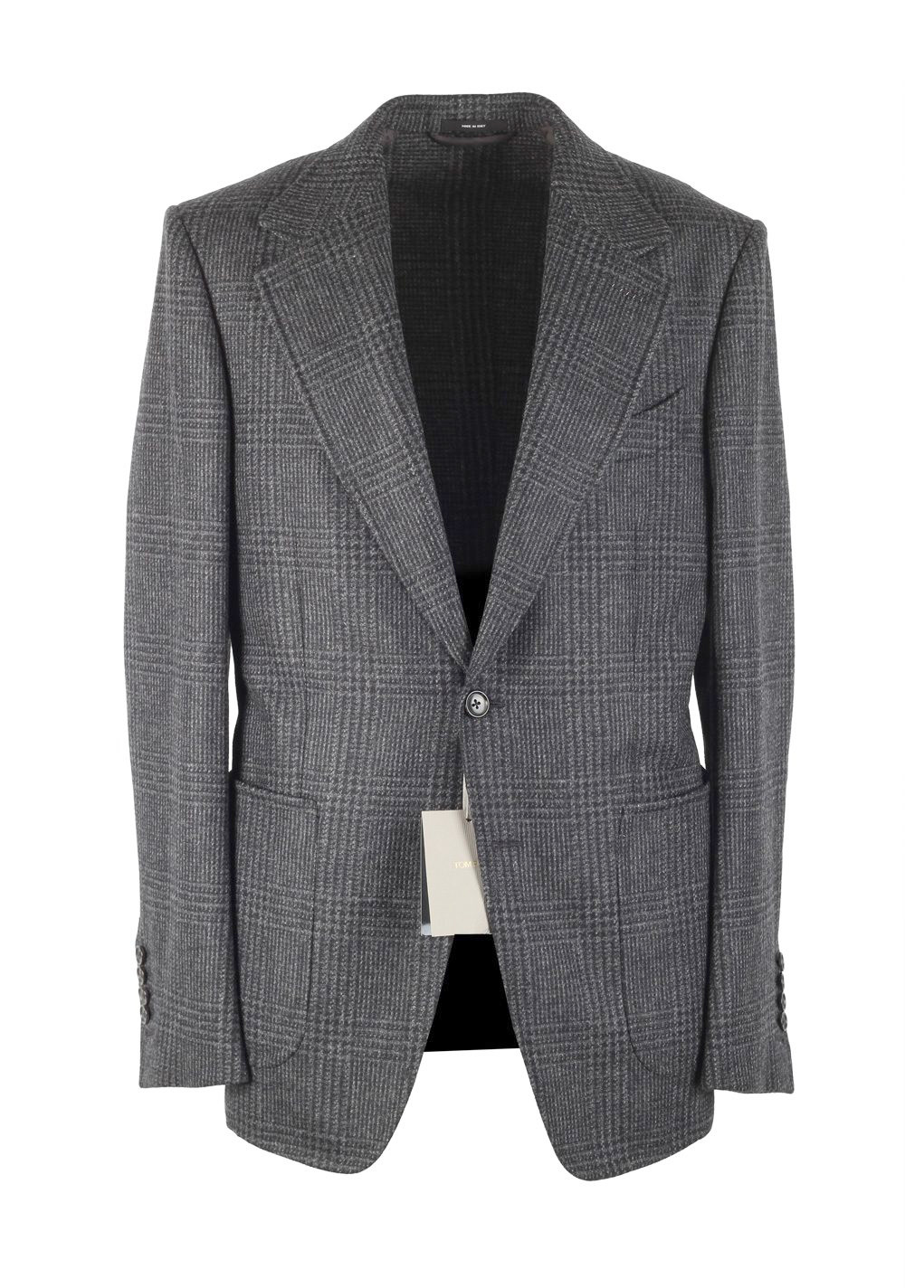 TOM FORD Shelton Checked Gray Sport Coat Size 54 / 44R U.S. | Costume Limité
