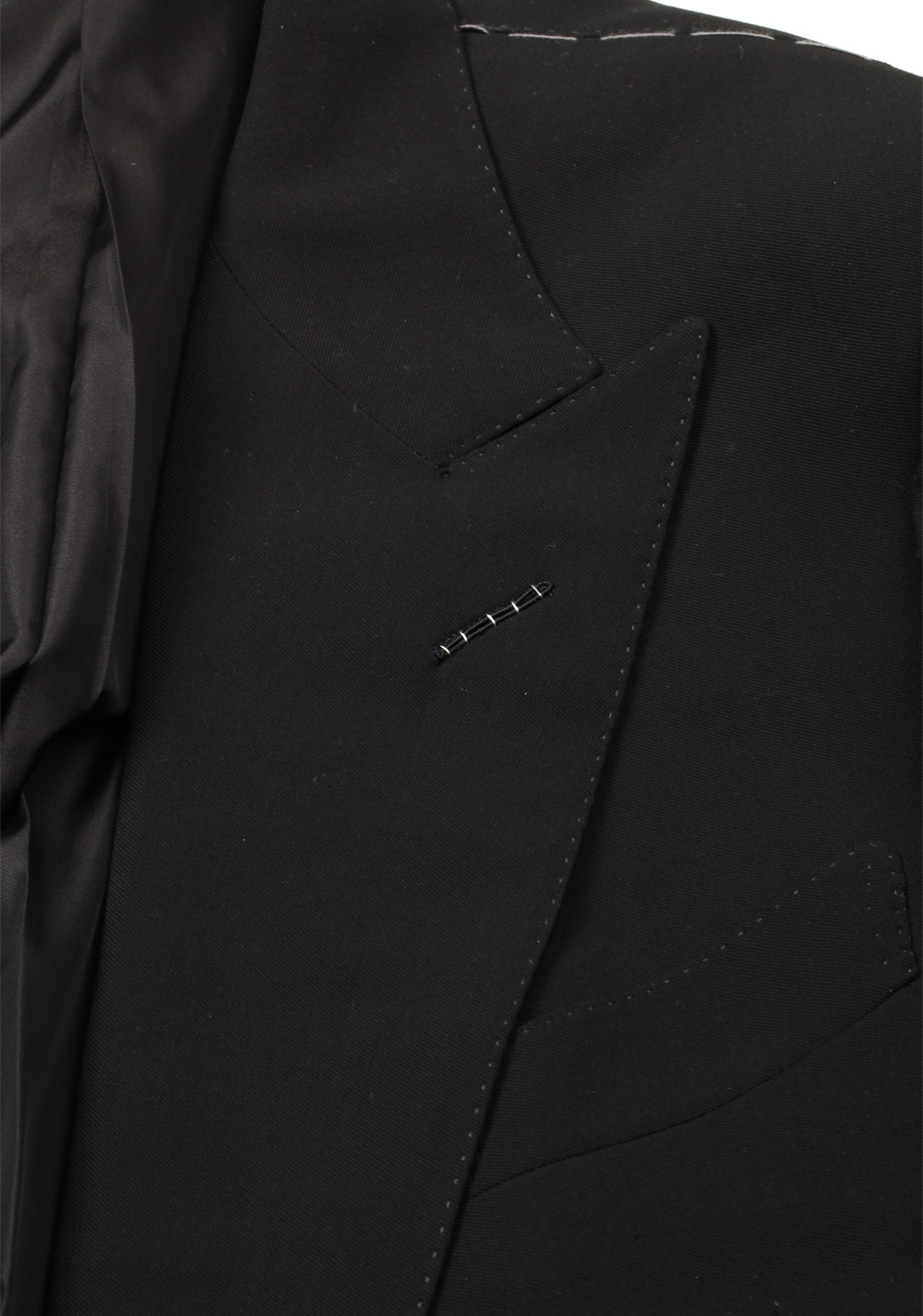 TOM FORD Shelton Double Breasted Solid Black Suit Size 46 / 36R U.S. | Costume Limité