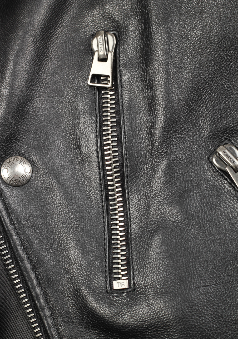 TOM FORD Black Biker Leather Jacket Coat Size 54 / 44R U.S. Outerwear | Costume Limité
