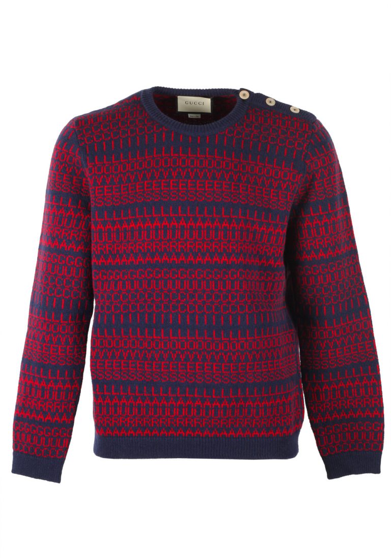 Gucci Blue Crew Neck Gucci Loves Laura Sweater Shirt Size XL / 40R U.S. - thumbnail | Costume Limité