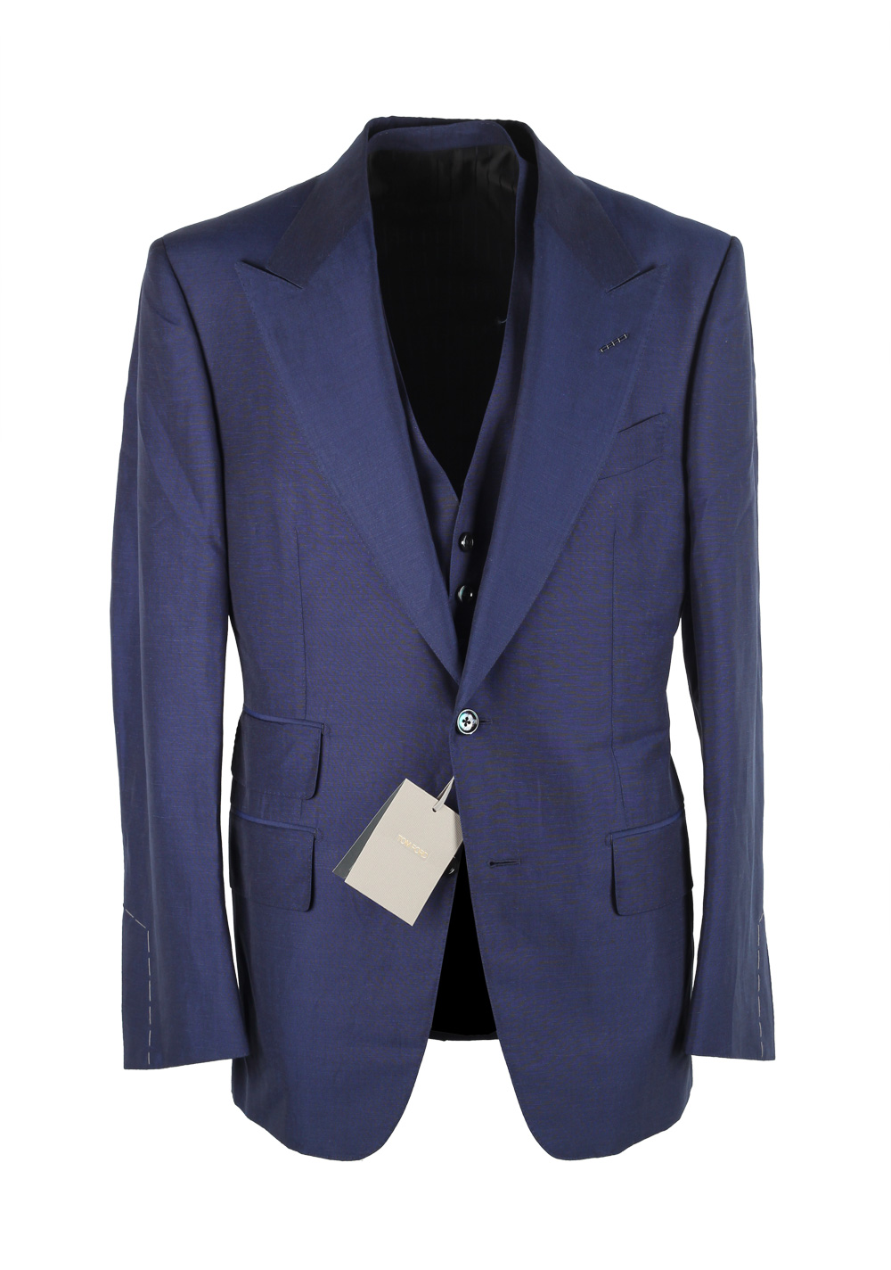 TOM FORD Windsor Solid Blue 3 Piece Suit | Costume Limité
