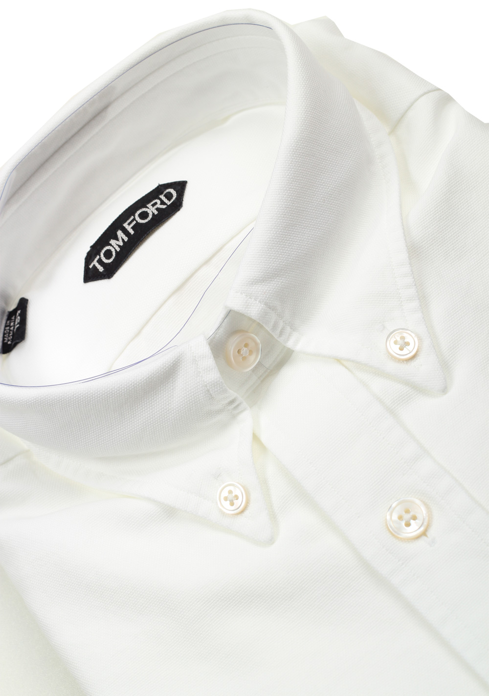 TOM FORD Solid White Casual Button Down Shirt Size 40 / 15,75 U.S. | Costume Limité