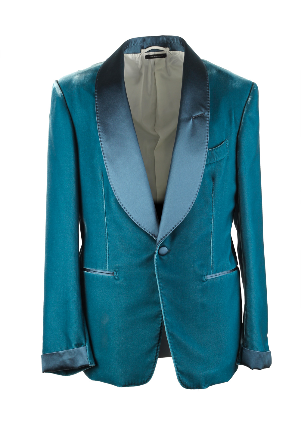 TOM FORD Shelton Velvet Teal  Sport Coat Tuxedo Dinner Jacket Size 48C / 38S U.S. | Costume Limité