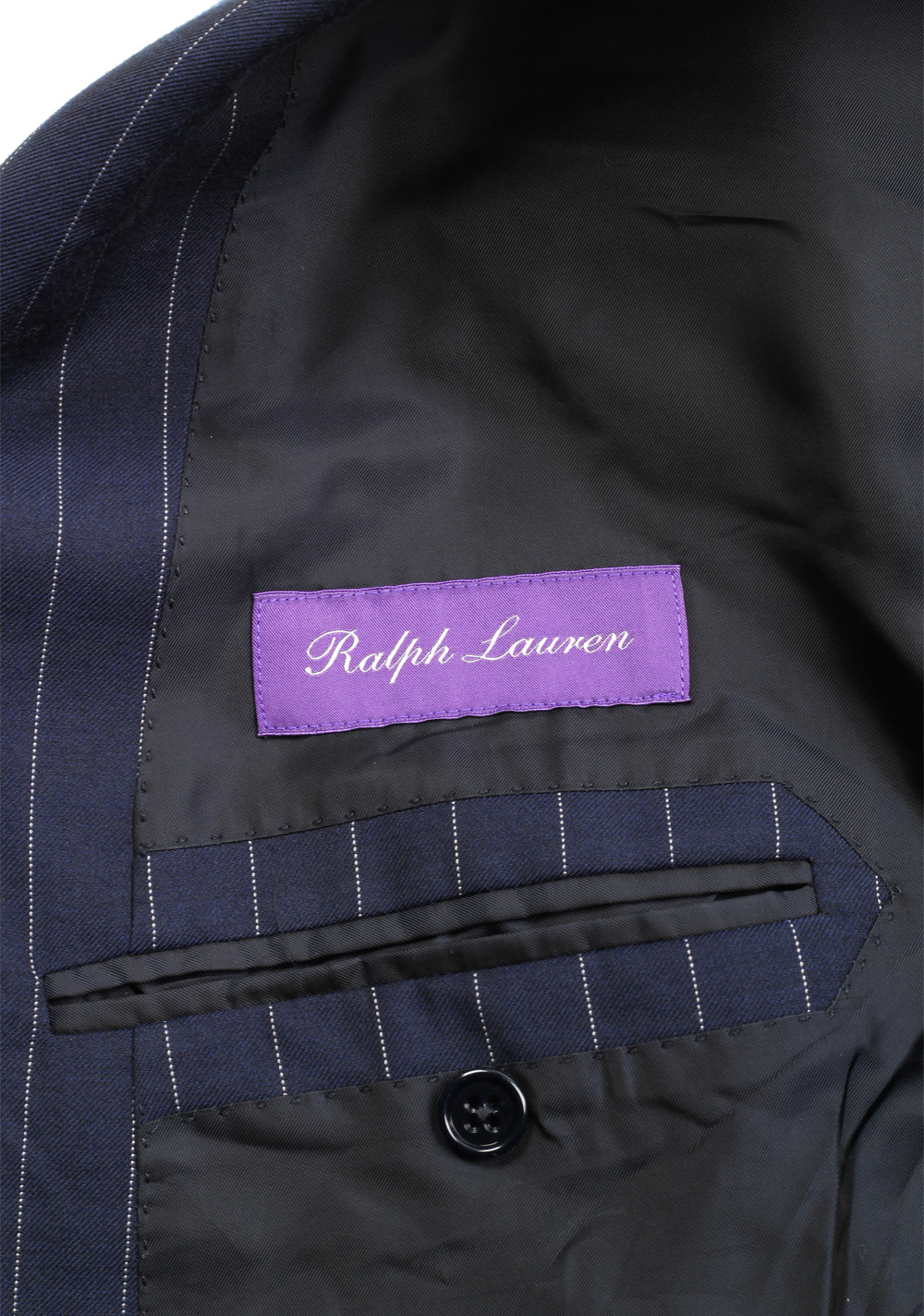 Ralph Lauren Purple Label Double Breasted Suit Size 56 / 46R U.S. In Wool | Costume Limité