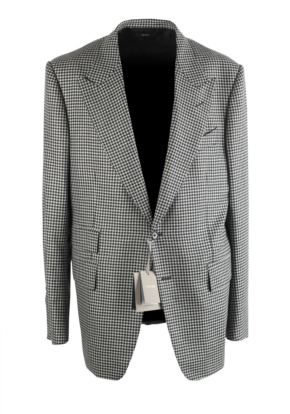 TOM FORD Shelton Houndstooth Black White Suit Size 54 / 44R U.S ...