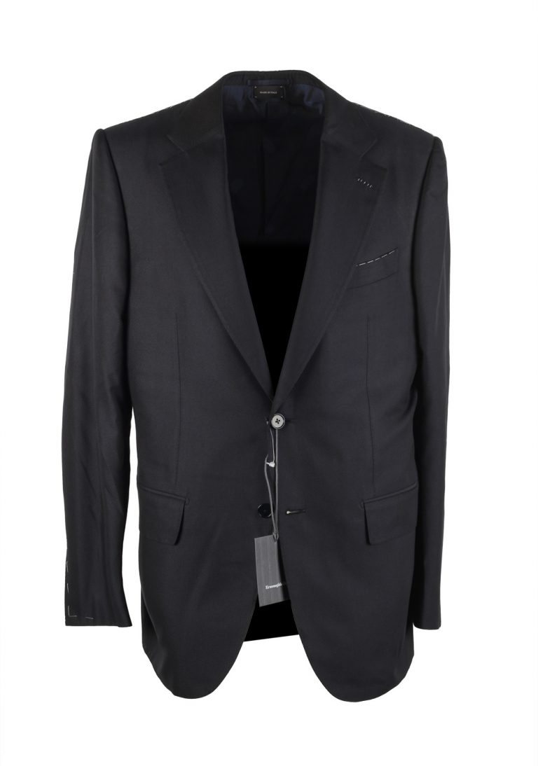 Ermenegildo Zegna Premium Couture Black Sport Coat Size 52 / 42R U.S. In Silk - thumbnail | Costume Limité