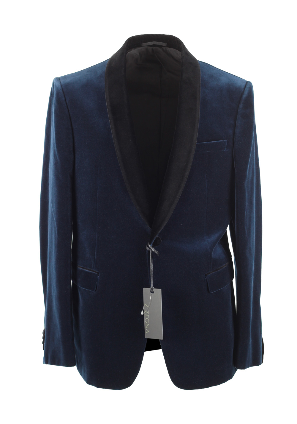 Z Zegna Velvet Blue Dinner Jacket Size 52 / 42R U.S. | Costume Limité