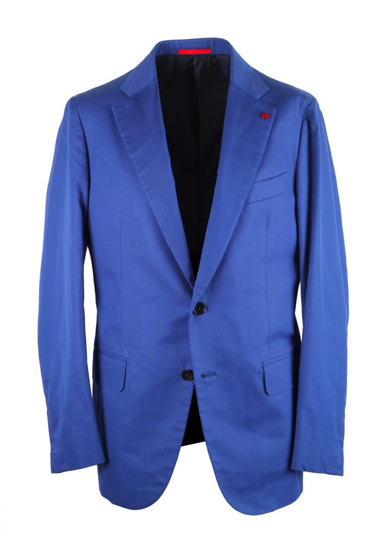 Isaia Napoli Solid Blue Suit Base Amalfi - thumbnail | Costume Limité