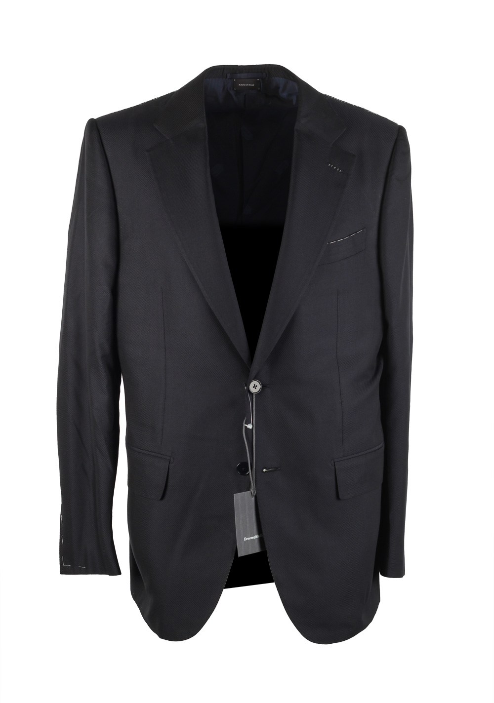 Ermenegildo Zegna Premium Couture Black Sport Coat Size 50 / 40R U.S. In Silk | Costume Limité