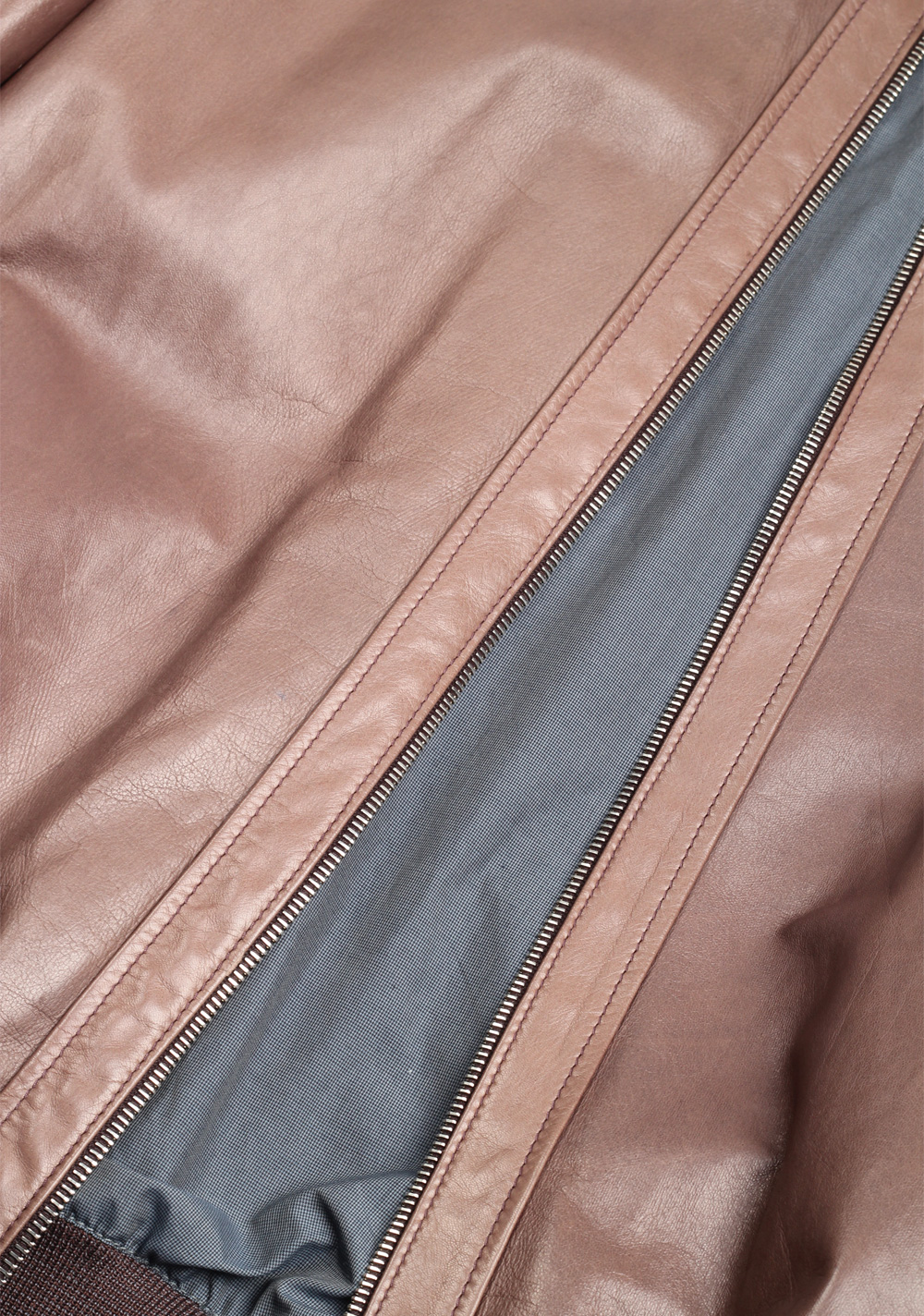 Ermenegildo Zegna Brown Reversible Bomber Leather Coat Size 50 / 40R U.S. | Costume Limité