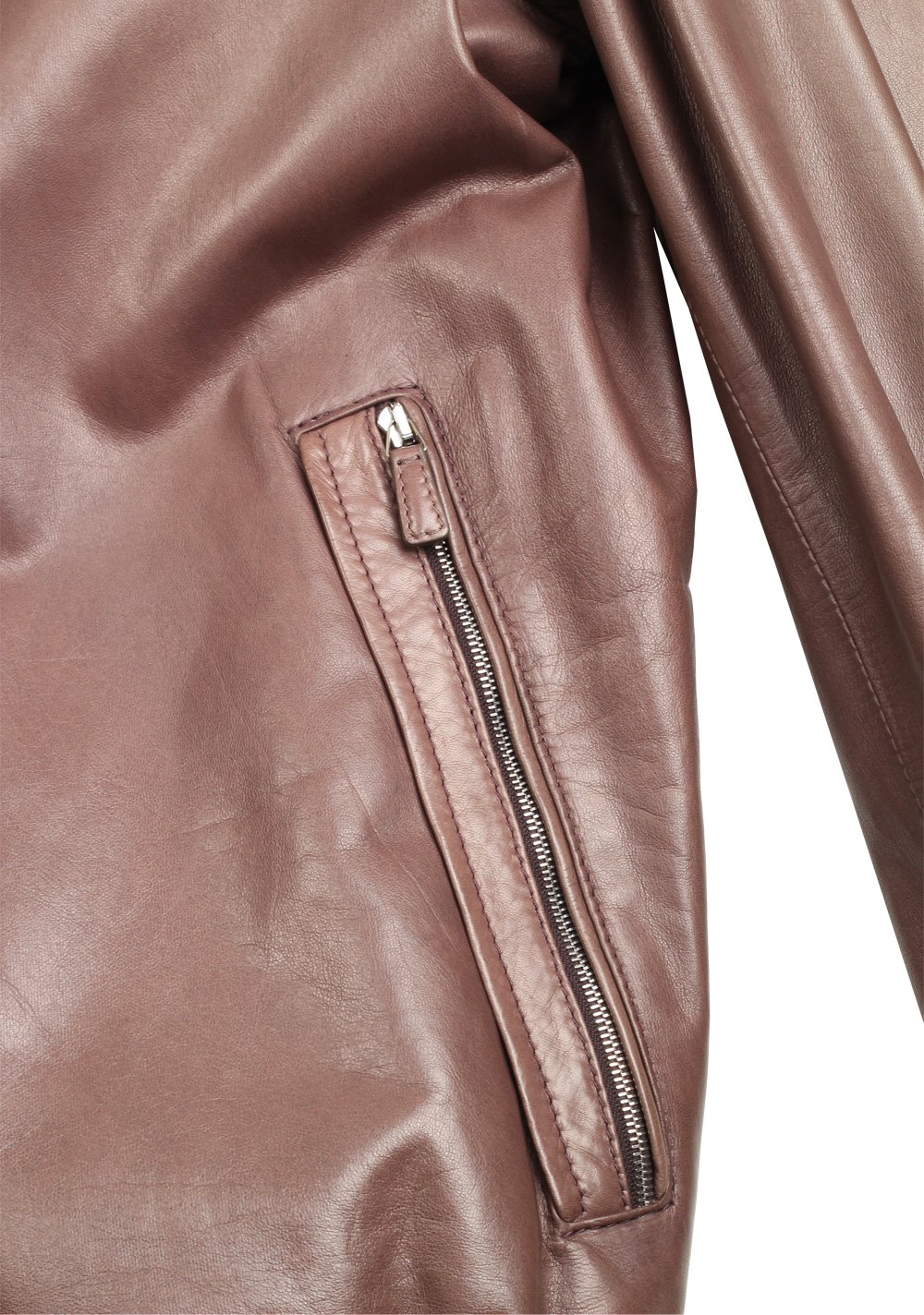 Ermenegildo Zegna Brown Reversible Bomber Leather Coat Size 50 / 40R U.S. | Costume Limité