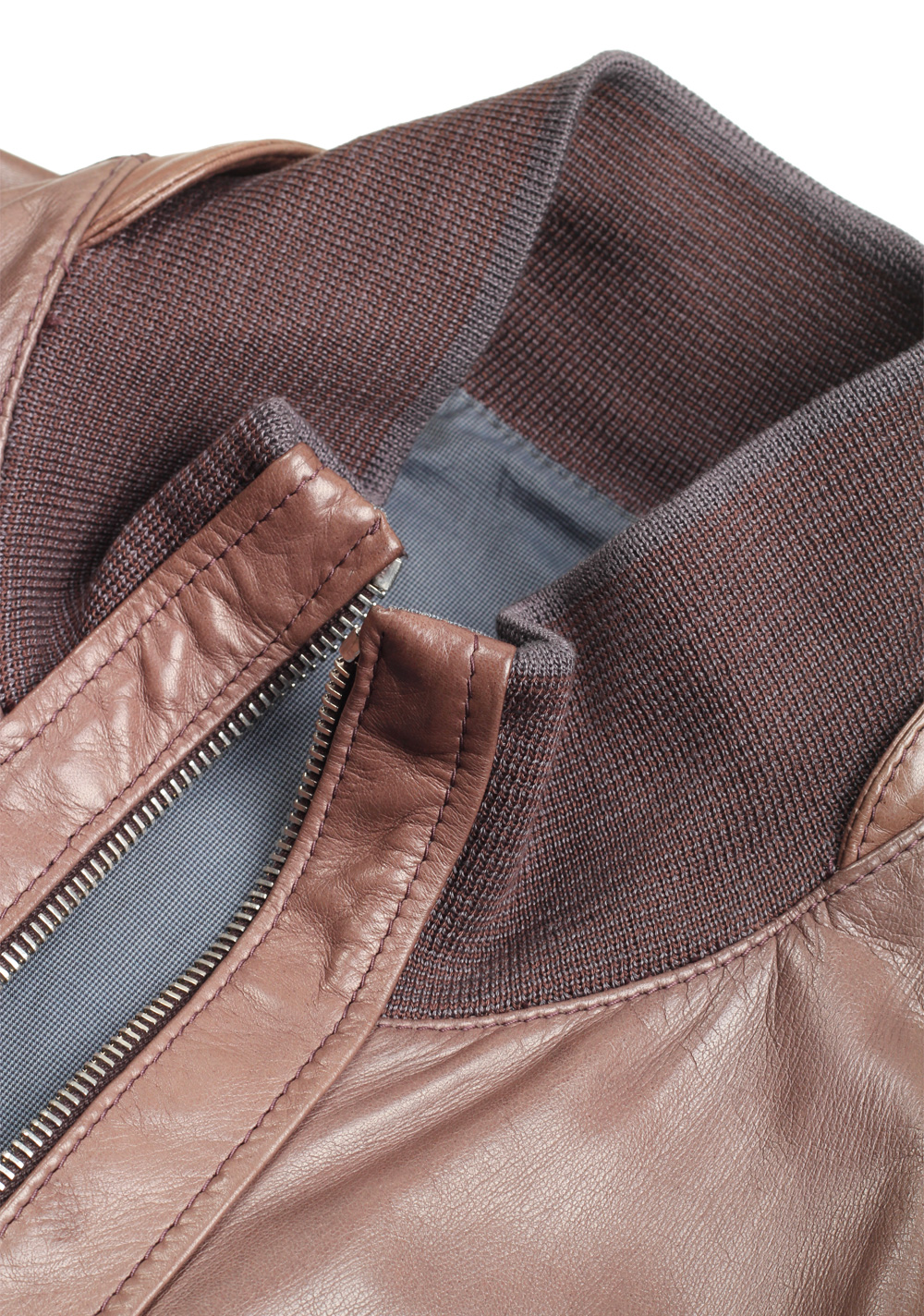 Ermenegildo Zegna Brown Reversible Bomber Leather Coat Size 50 / 40R U.S. | Costume Limité