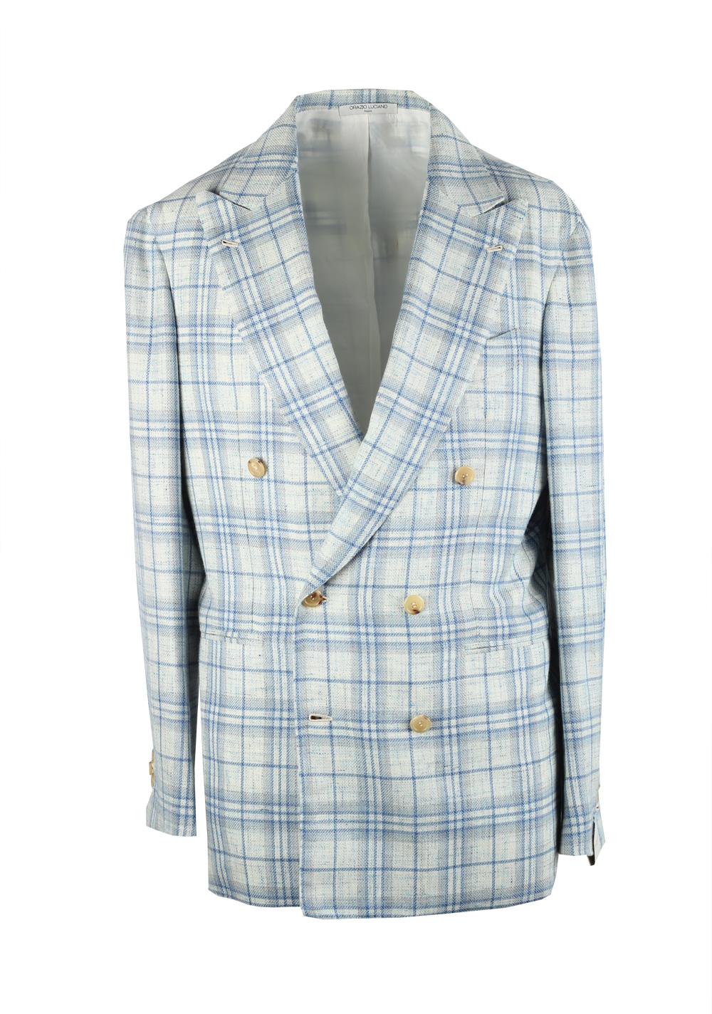 Orazio Luciano Blue Checked  Sport Coat Size 48R / 38R U.S. In | Costume Limité
