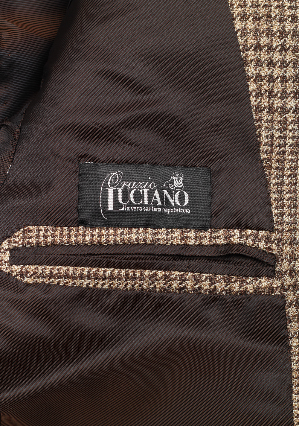 Orazio Luciano Beige Sport Coat Size 50L / 40L U.S. In Wool Linen Silk | Costume Limité