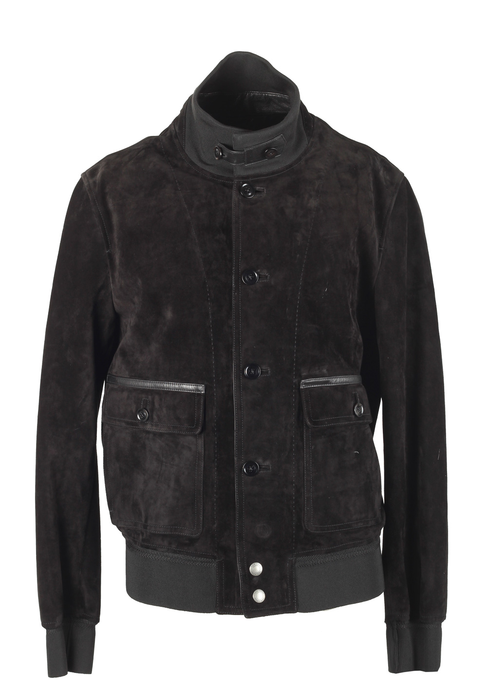 TOM FORD Black Cashmere Suede Bomber Jacket Coat Size 48 / 38R U.S. Outerwear | Costume Limité