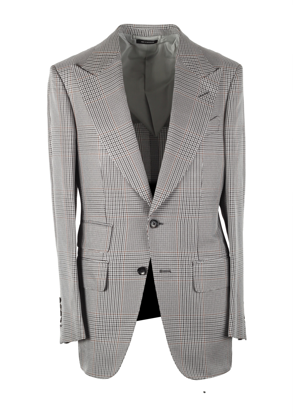 TOM FORD Atticus Gray Checked Suit Size 46 / 36R U.S. In Silk | Costume ...