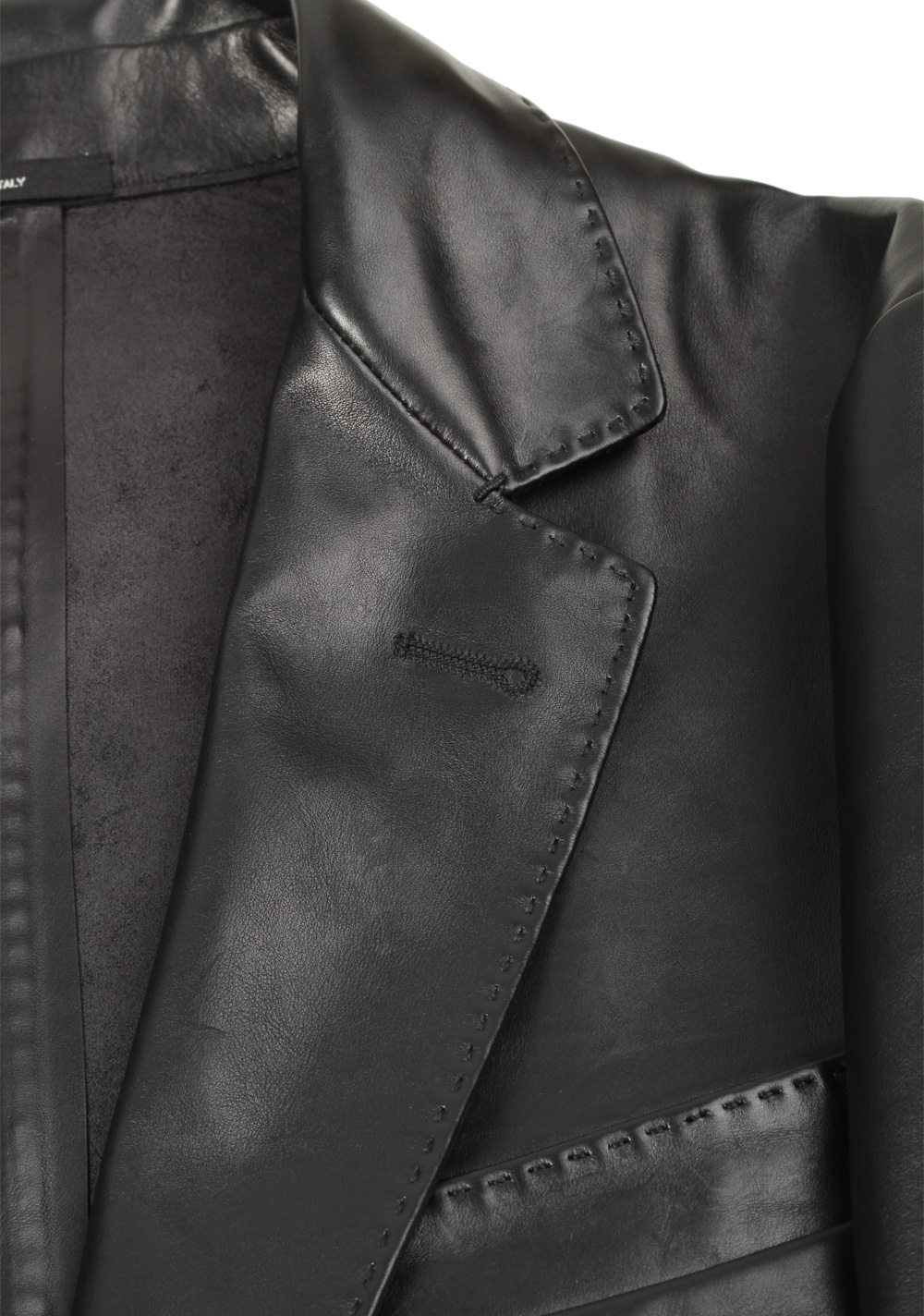 TOM FORD Black Nappa Leather Jacket Coat Size 48 / 38R U.S. | Costume Limité