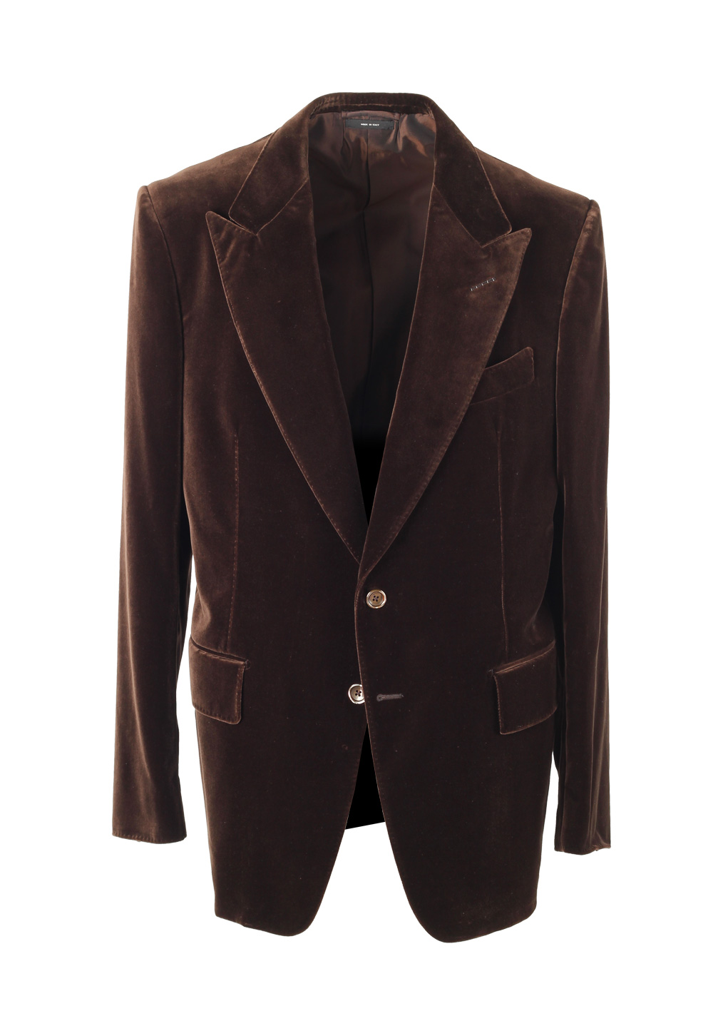 TOM FORD Shelton Velvet Brown Sport Coat Size 54 / 44R Cotton | Costume Limité