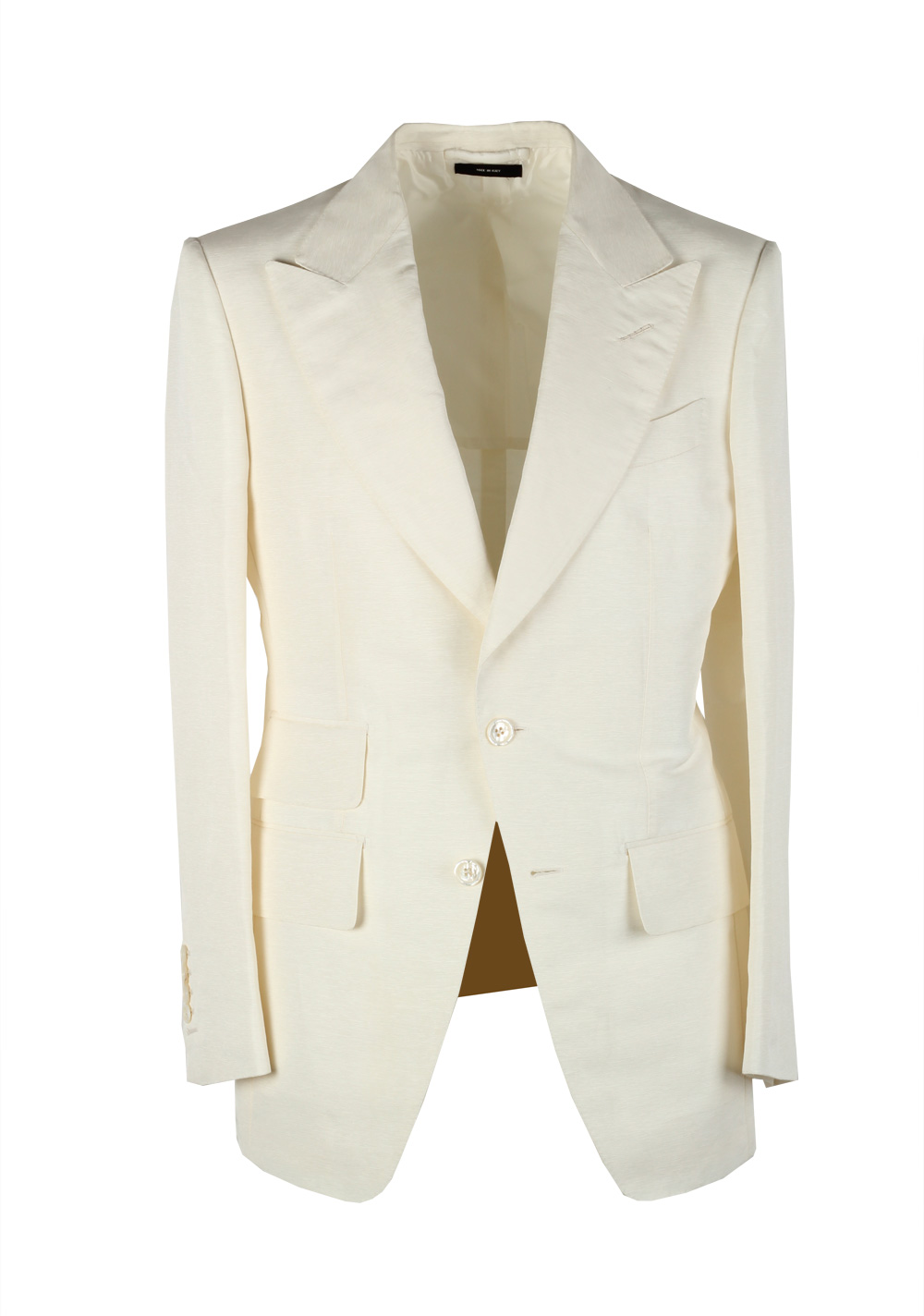 TOM FORD Atticus Off White Suit Size 46 / 36R U.S. In Linen Silk | Costume Limité