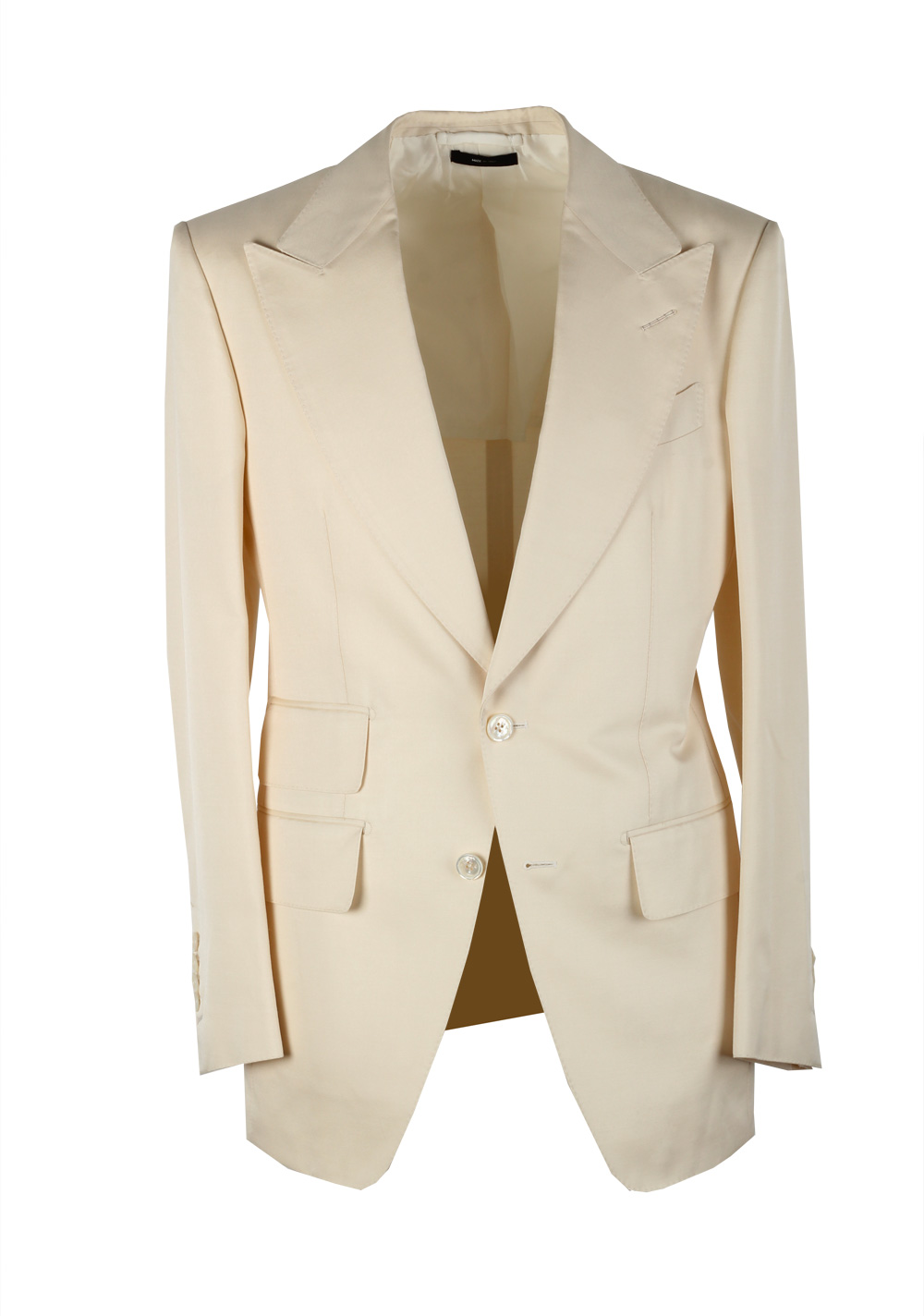 TOM FORD Atticus Off White Suit Size 46 / 36R U.S. In Linen Silk | Costume Limité