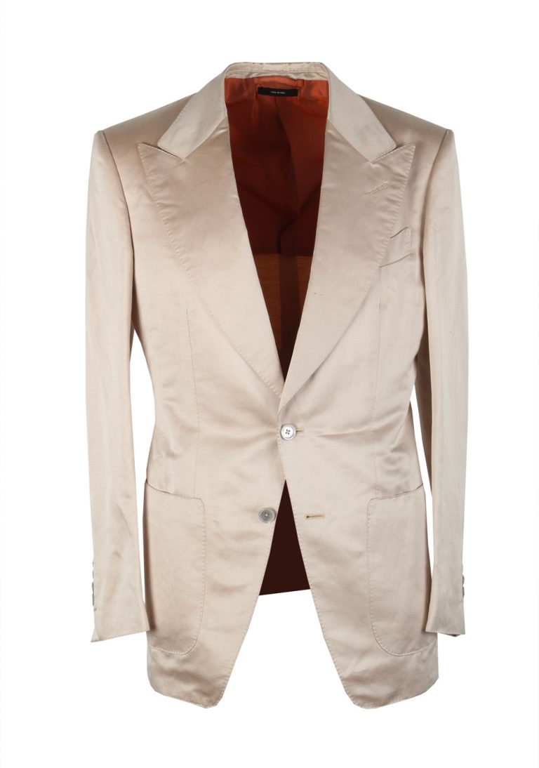 TOM FORD Atticus Off White Suit Size 46 / 36R U.S. In Linen Silk - thumbnail | Costume Limité