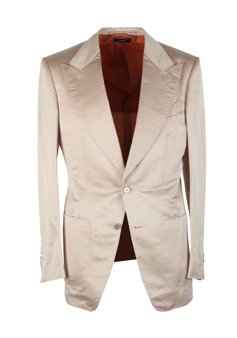 TOM FORD Atticus Off White Suit Size 46 / 36R U.S. In Linen Silk | Costume Limité