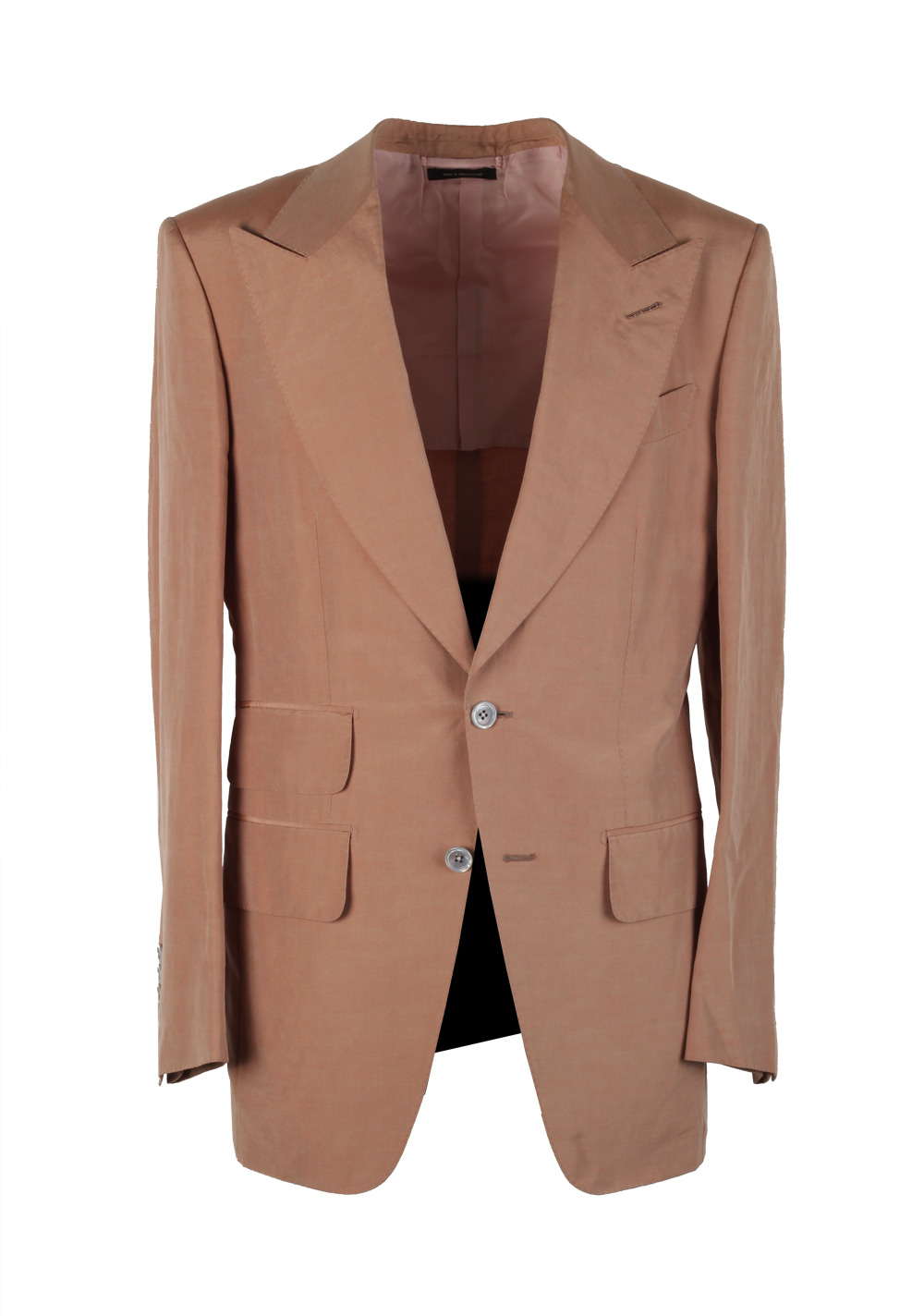 TOM FORD Atticus Brown Suit Size 46 / 36R U.S. In Silk Linen | Costume Limité