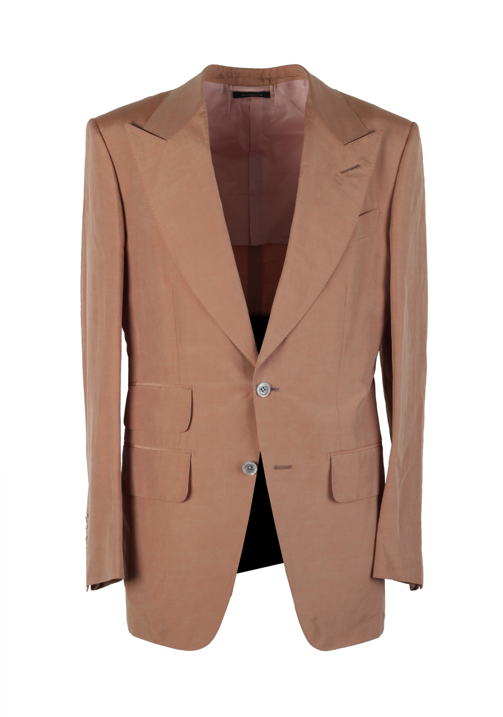 TOM FORD Atticus Brown Suit Size 46 / 36R U.S. In Silk Linen