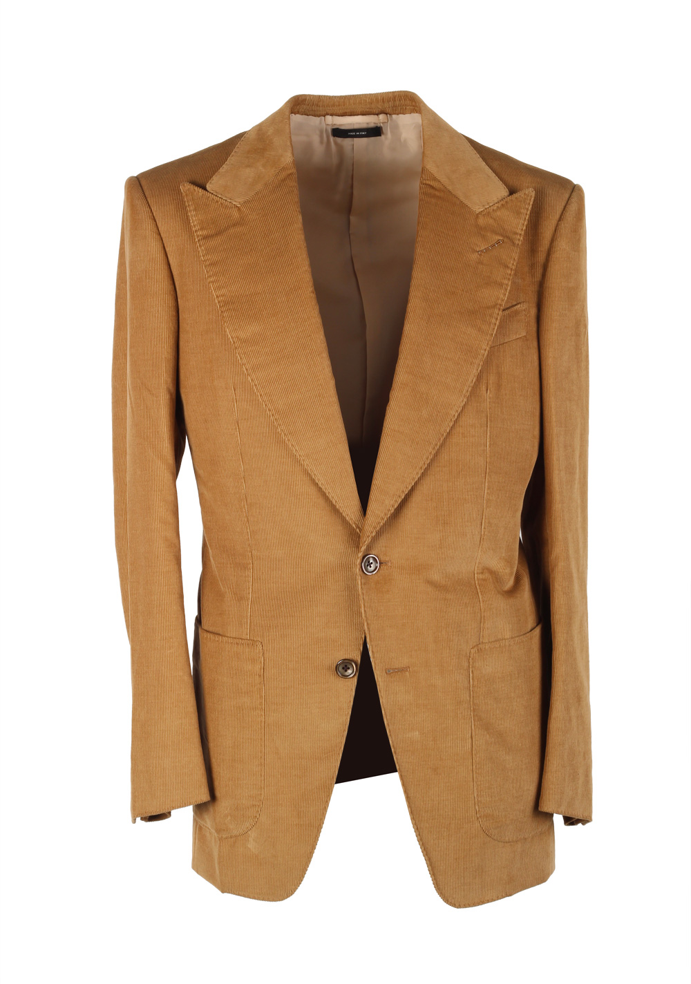 TOM FORD Atticus Brown Corduroy Suit Size 46 / 36R U.S. In Cotton Linen | Costume Limité