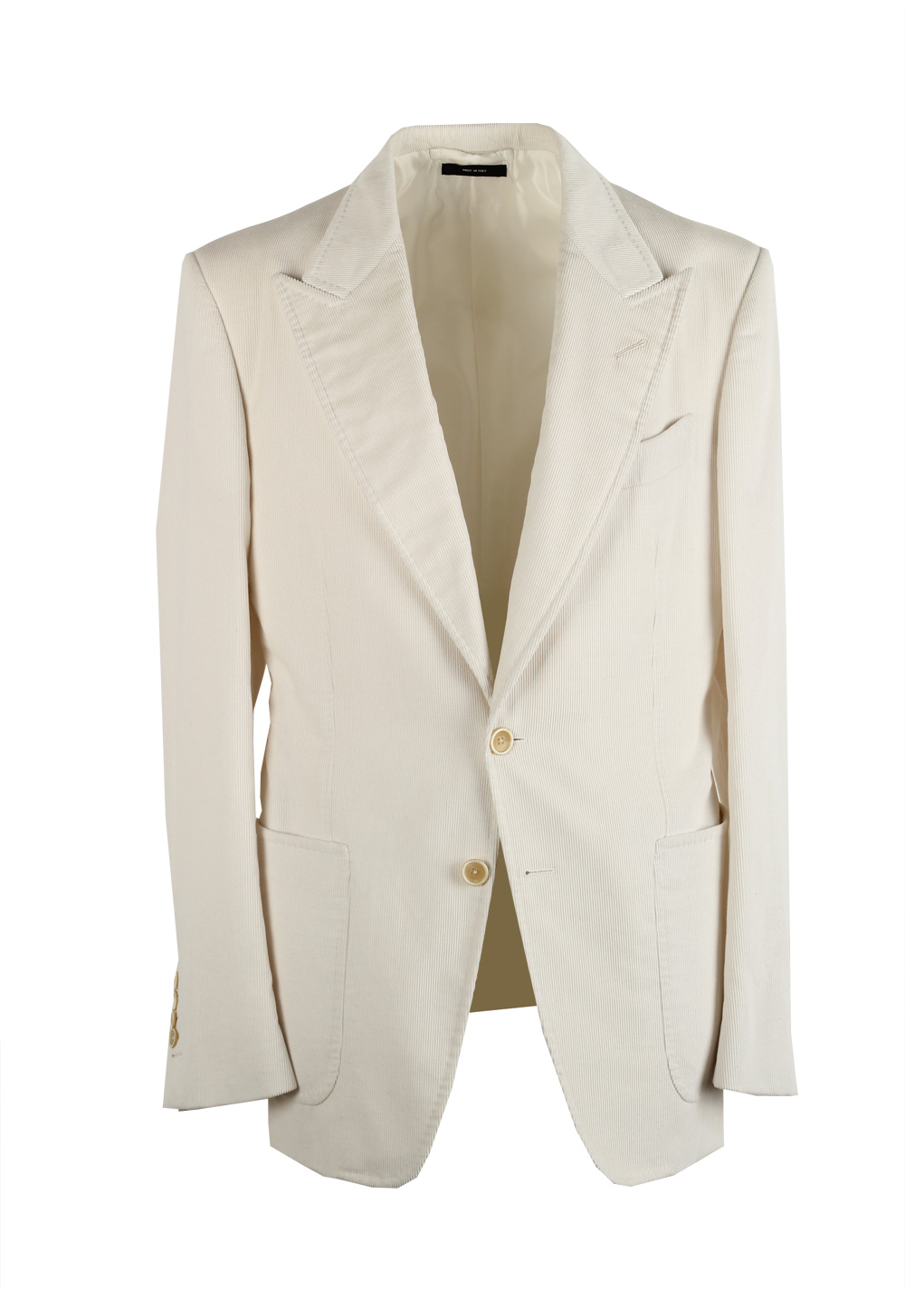 TOM FORD Shelton Off White Sport Coat Size 48 / 38R U.S. In Cotton Linen | Costume Limité