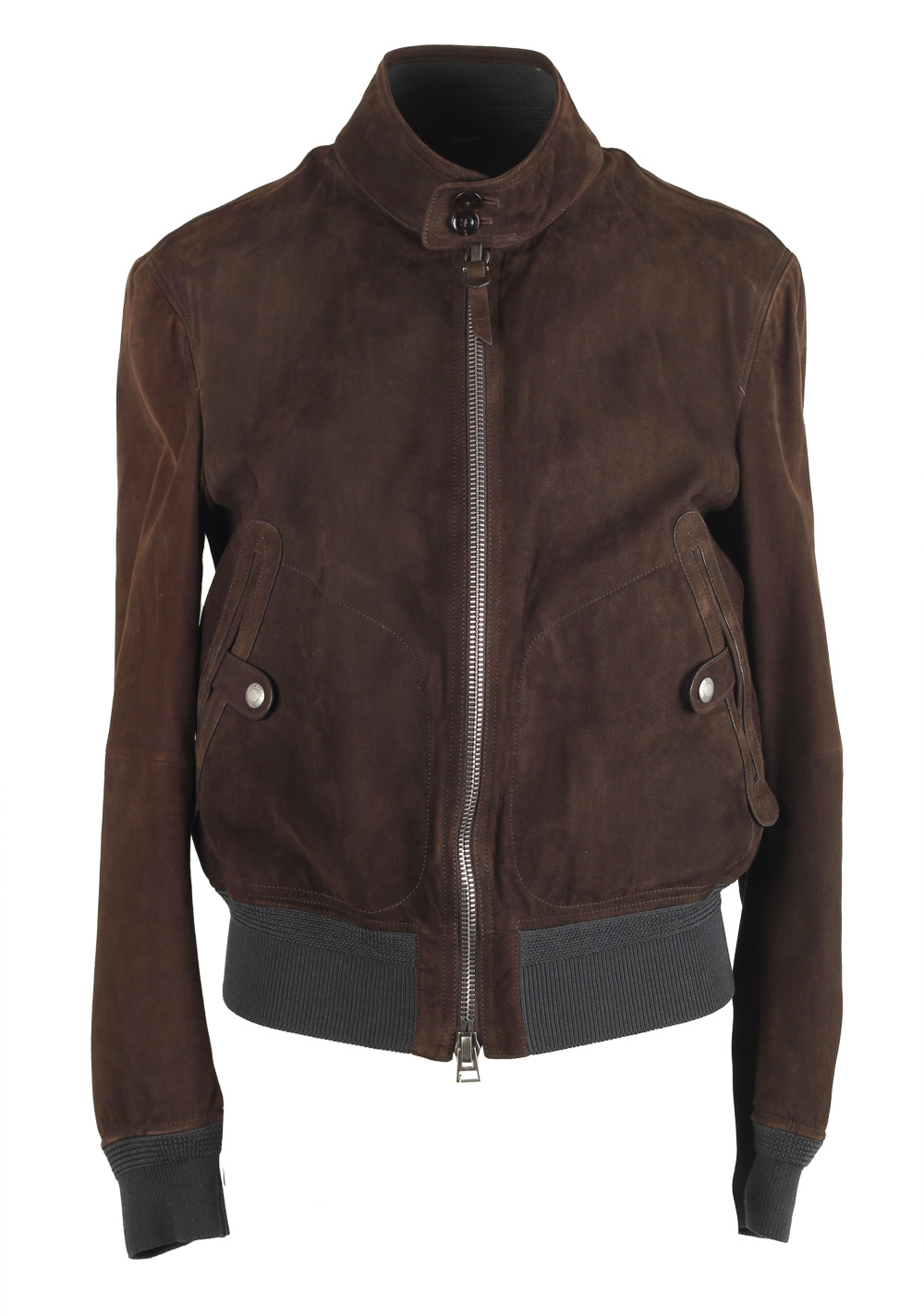 TOM FORD Brown Leather Suede Bomber Jacket Coat Size 48 / 38R U.S. | Costume Limité