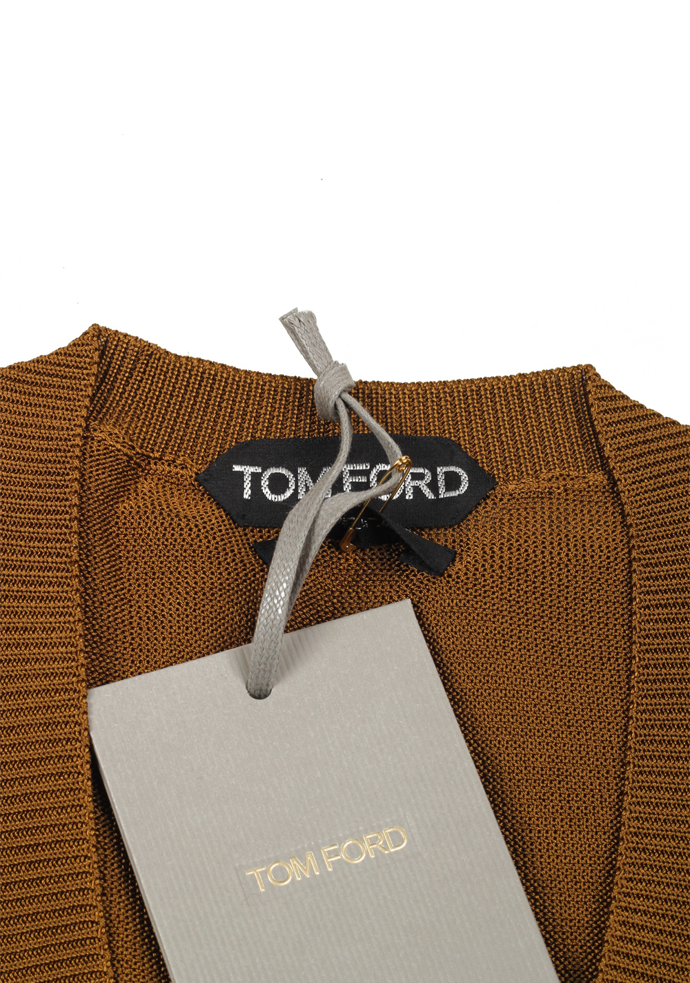 TOM FORD Brown V Neck Sweater Size 48 / 38R U.S. In Viscose | Costume Limité