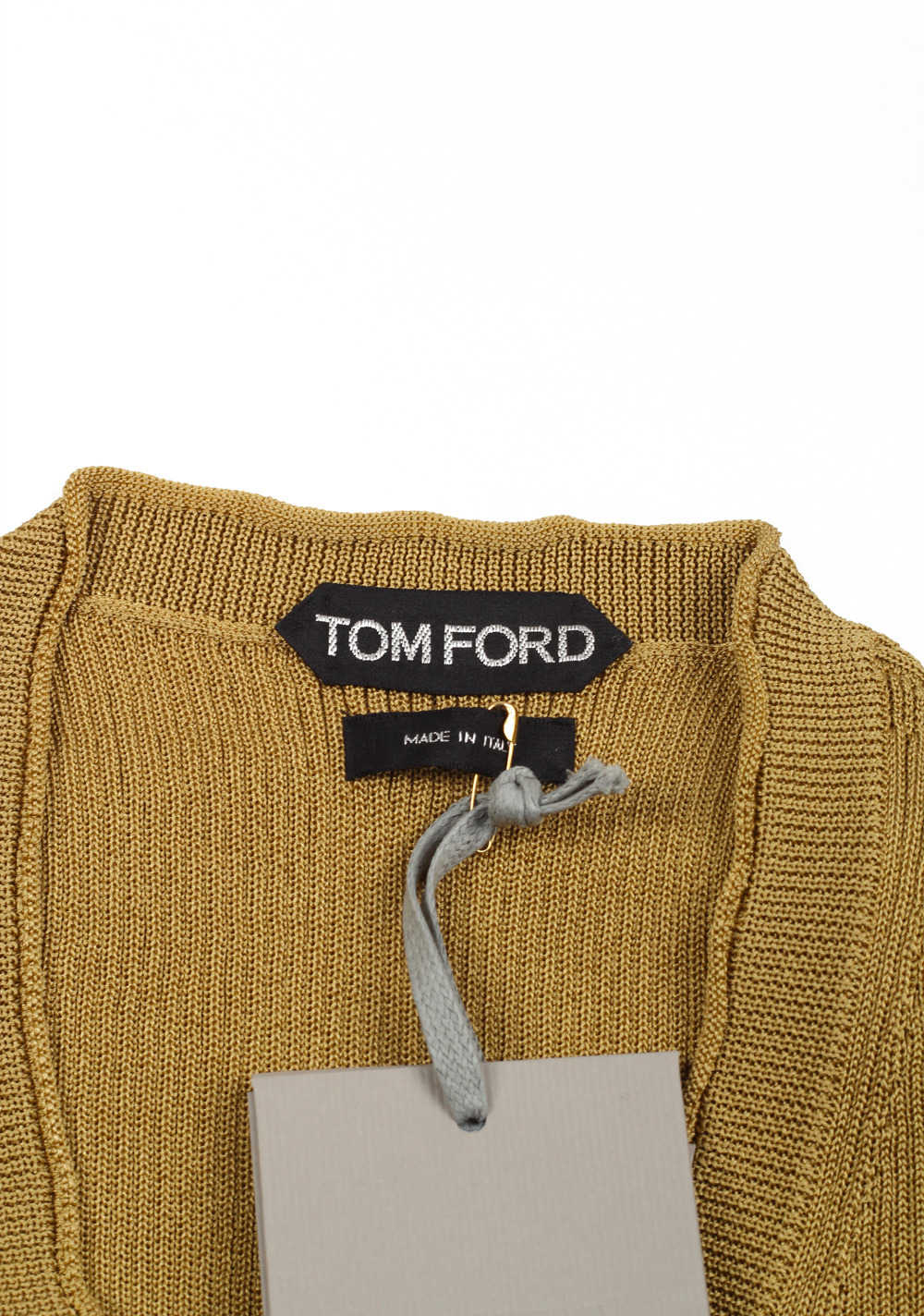 TOM FORD Green V Neck Sweater Size 48 / 38R U.S. In Silk | Costume Limité