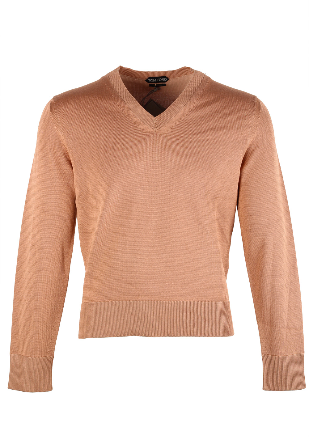 TOM FORD Salmon V Neck Sweater Size 48 / 38R U.S. In Silk Wool | Costume Limité