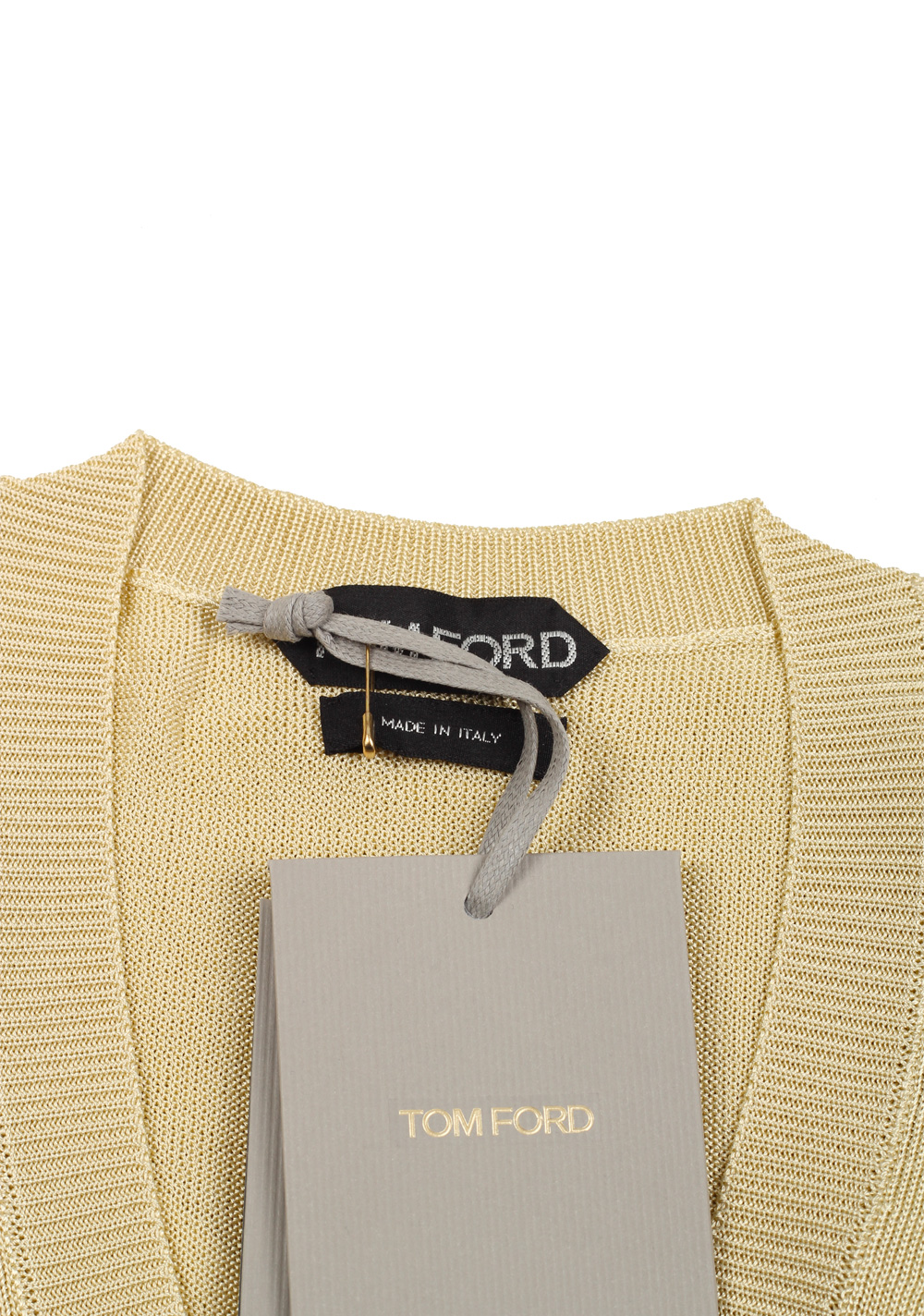 TOM FORD Yellow V Neck Sweater Size 48 / 38R U.S. In Viscose | Costume Limité