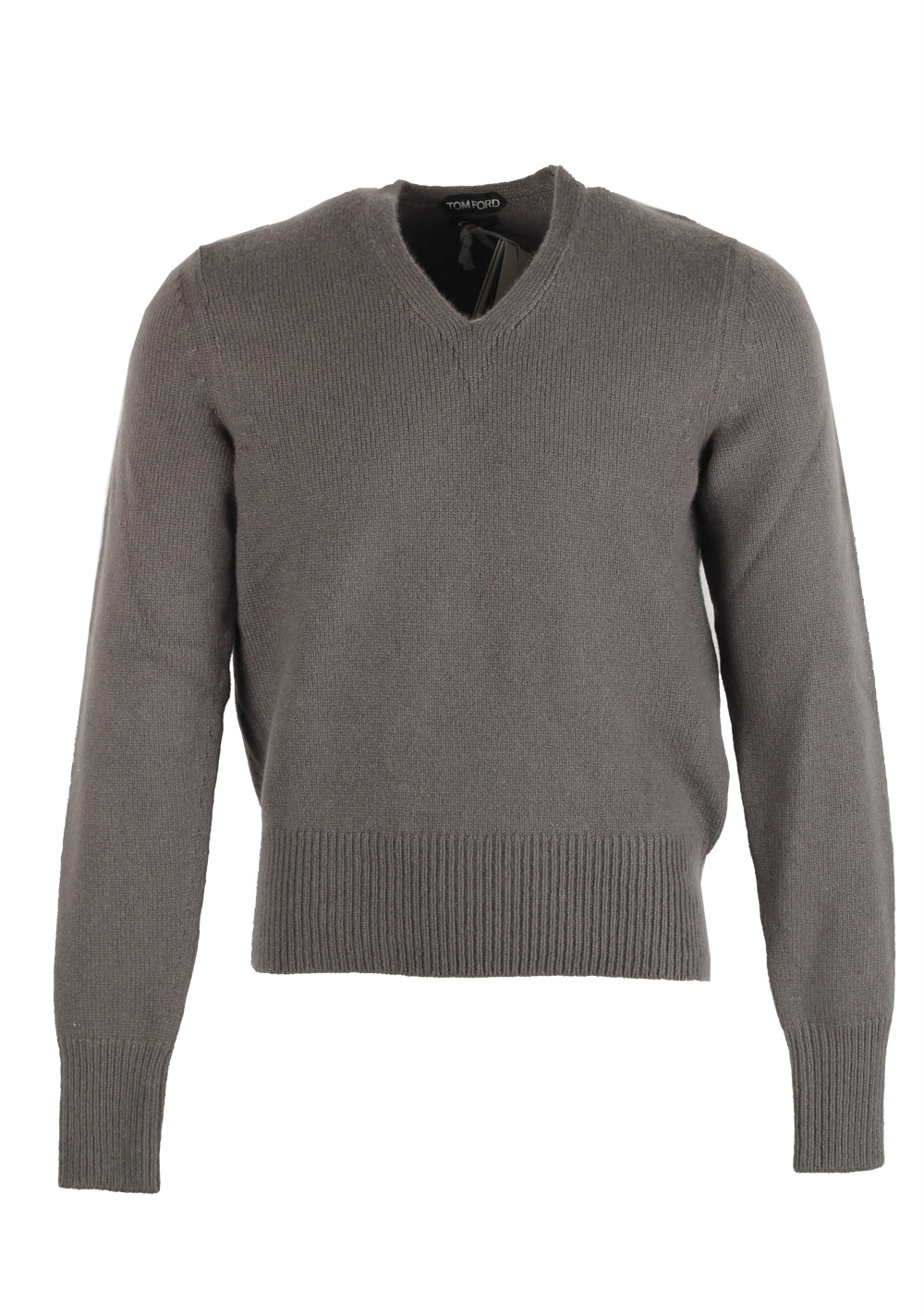 TOM FORD Gray V Neck Sweater Size 48 / 38R U.S. In Cashmere Mohair | Costume Limité