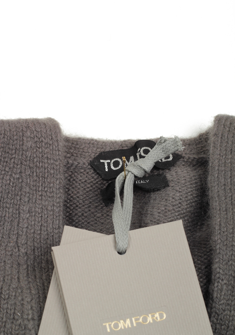 TOM FORD Gray V Neck Sweater Size 48 / 38R U.S. In Cashmere Mohair | Costume Limité