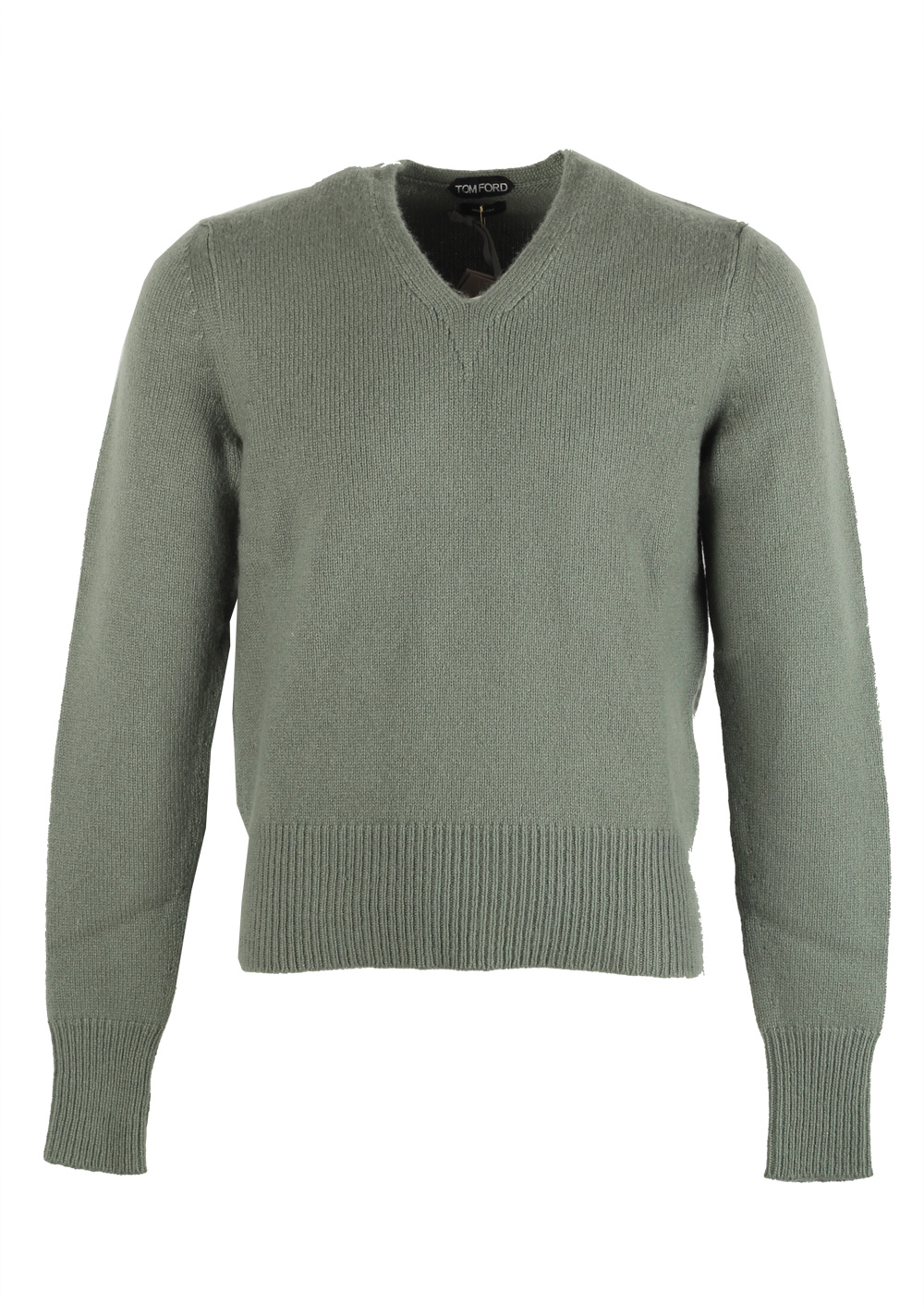 TOM FORD Green V Neck Sweater Size 48 / 38R U.S. In Cashmere Mohair | Costume Limité