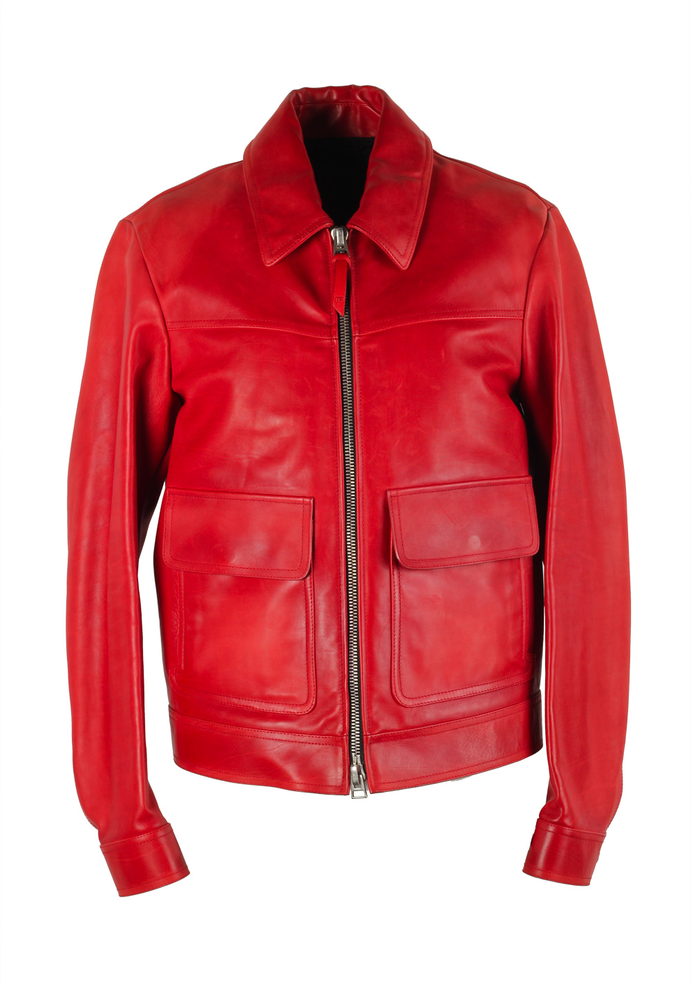 TOM FORD Red Leather Jacket Coat Size 48 / 38R U.S. Outerwear | Costume Limité